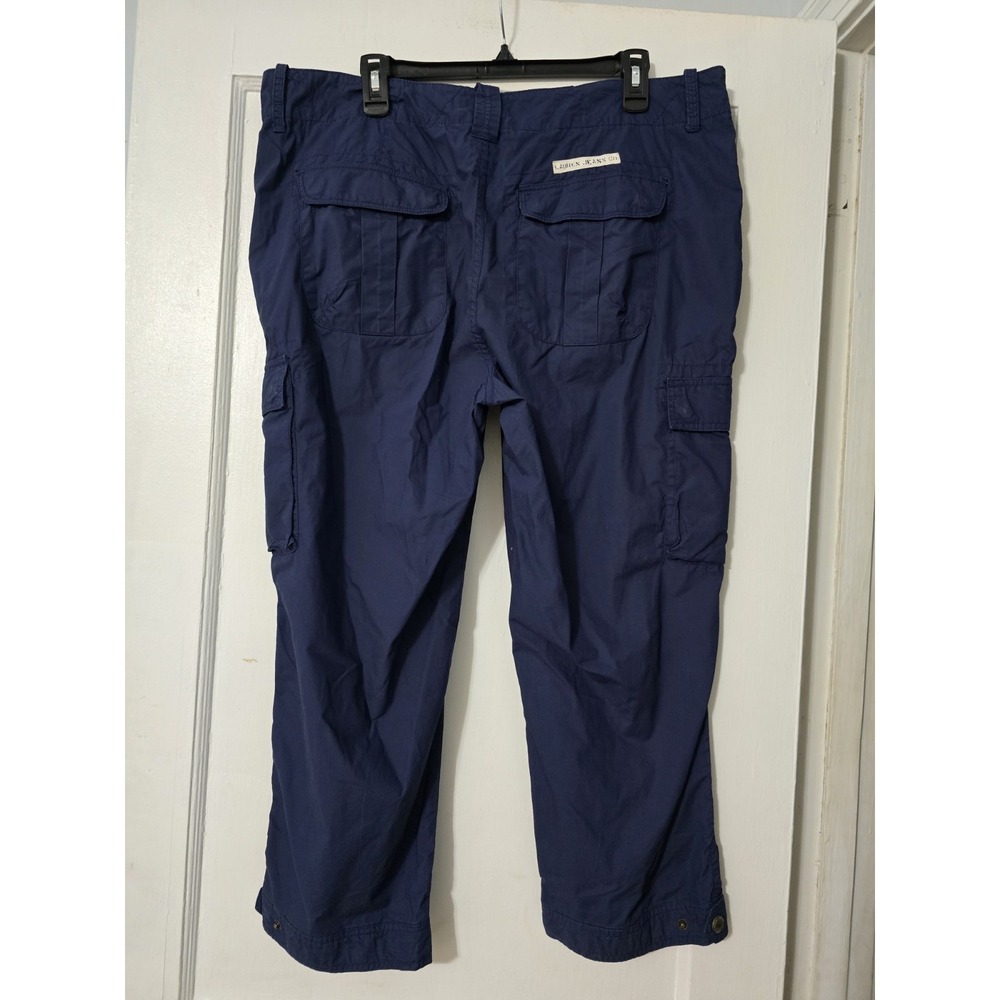 VTG Lauren Jeans Co Ralph Lauren Navy Nautical Cargo Capri Pants Womens Sz 16 - Picture 2 of 6